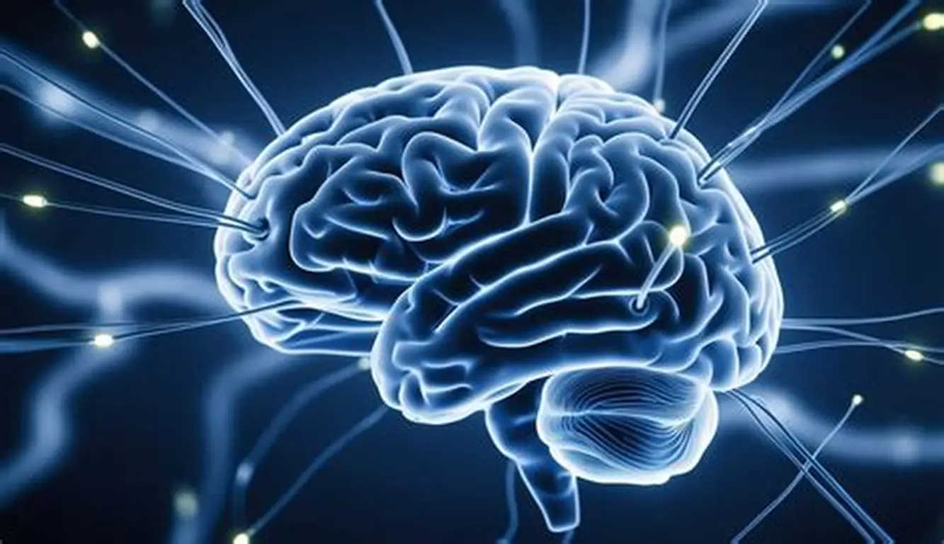 Illustration of a glowing brain and neural connections